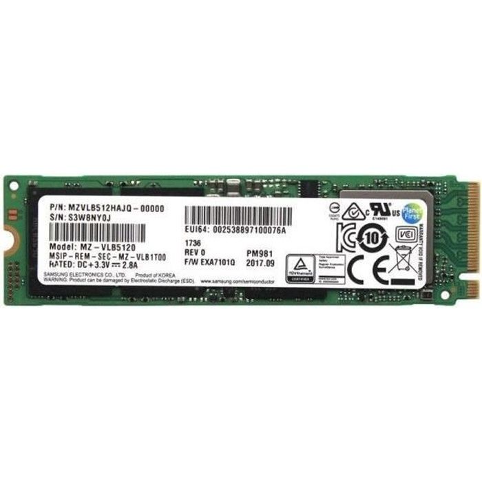 samsung pm981 512gb 512 go m 2 pci express 3 0
