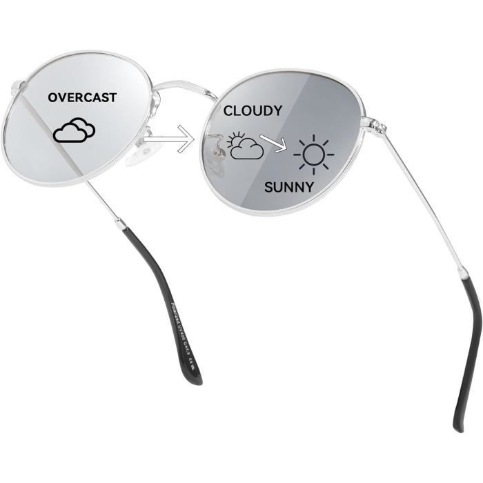 Lunettes De Soleil Photochromiques Polarisées Homme Peekaco - Cadre Métal Al-Mg, Verres UV400, Noir Mat - Confortables Pour La Conduite Et Les Activités Outdoor