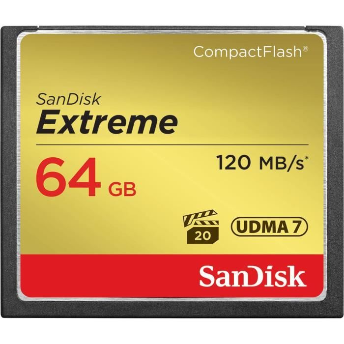 Carte mémoire Compact Flash SANDISK Extreme Pro 120Mbps