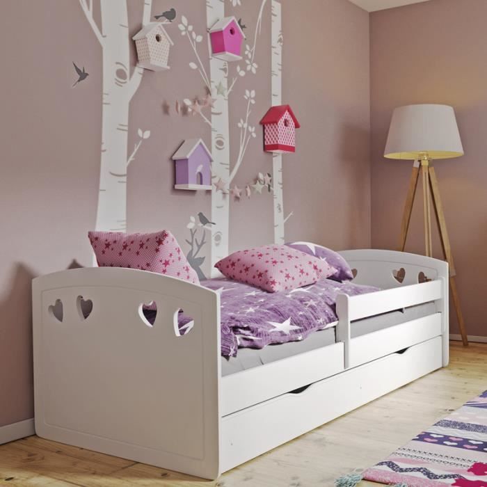 Lit Enfant Avec Barriere De Securite Derata 140x80 Cm Blanc Avec Tiroir De Rangement Cdiscount Maison Lit Enfant Avec Barriere De Securite Derata 140x80 Cm Blanc Avec Tiroir De Rangement Cdiscount Maison