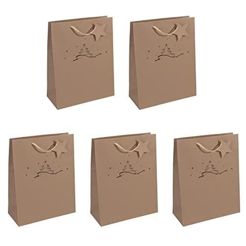 SIGEL Premium Borsa Regalo Natalizia Wave - Confezione Da 3 Pezzi, Cartone Robusti Con Cordini, 26x33x12,5 Cm - 2