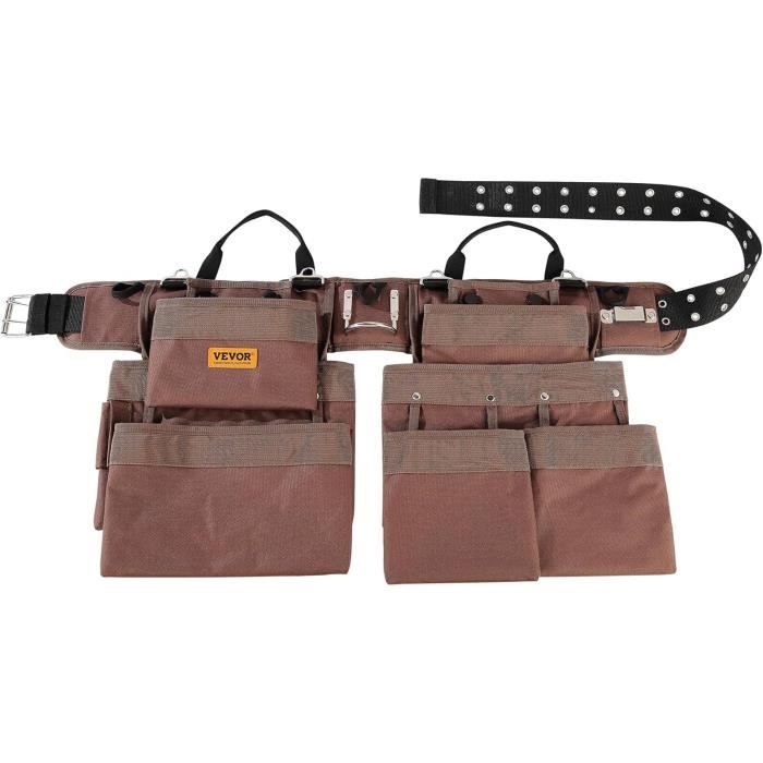 Ceinture à Outils Avec Bretelles - 12 Poches Et Porte-marteau - Ajustable Et Confortable - Pour Professionnels Et Bricoleurs