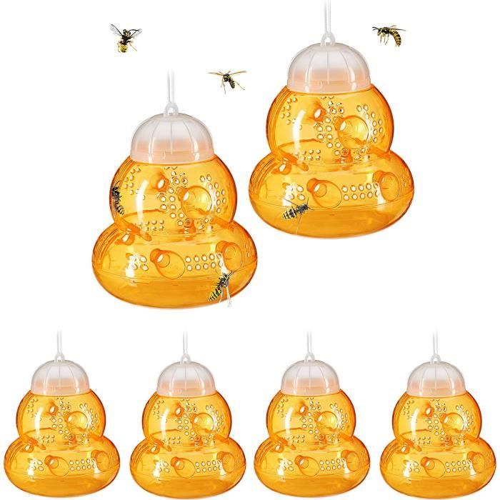 Piège à Guêpes Et Frelons Réutilisable (lot De 2) - Sans Produits Chimiques - Pour Jardin, Balcon, Camping - Efficace Contre Frelons Asiatiques - 4