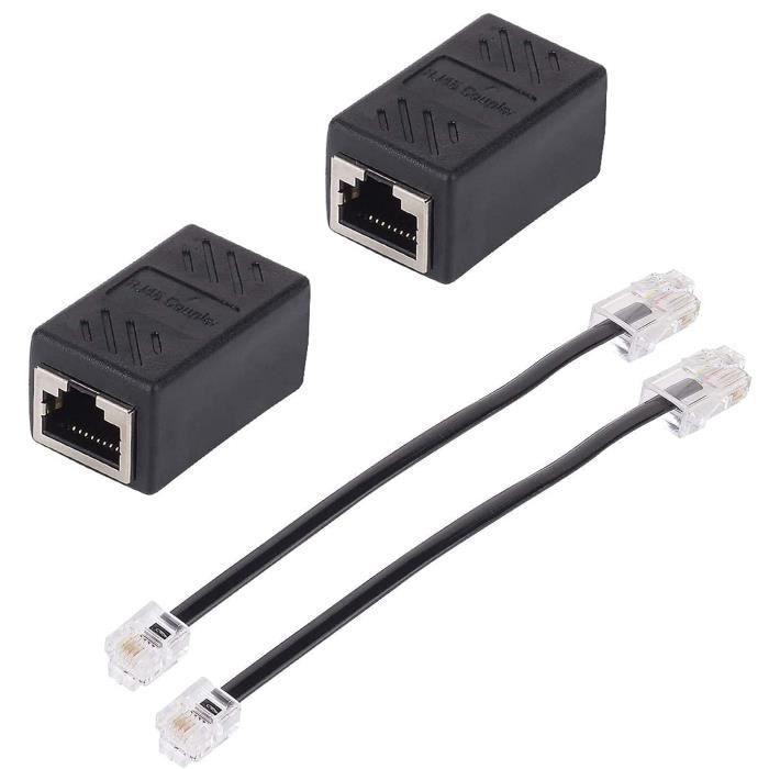 Répartiteur Ethernet RJ45, cable répartiteur réseau RJ45, adaptateur RJ45  femelle vers RJ11 male pour rallonge de cable Ethernet296