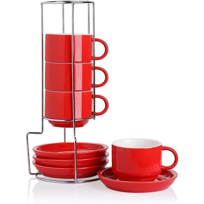 Set De 6 Tasses à Thé Avec Soucoupes En Céramique Blanche - Style Rustique Vintage Nicola Spring