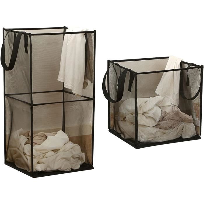 Lot De 4 Paniers De Rangement En Maille Plastique Avec Poignée En Bois – Panier De Rangement Multifonction Pour Armoire De Cuisine, Pique-nique