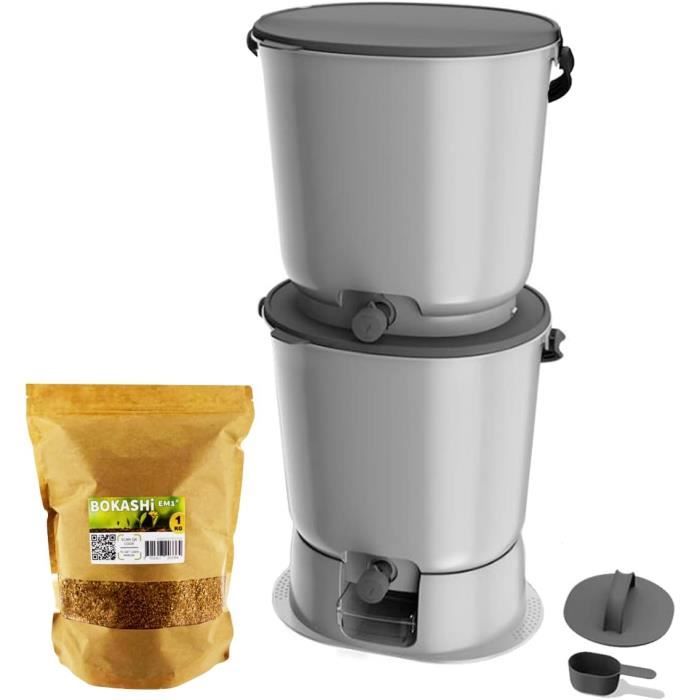 Composteur bokashi essential 15,3l 1kg brain base-crème