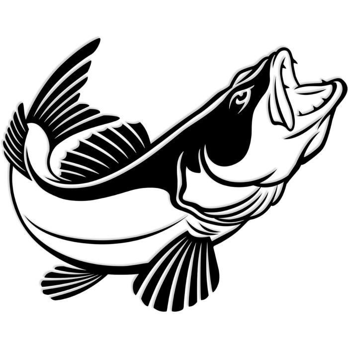 Autocollant Décalcomanie Poisson Qui Dort - Coupe Matrice #4, Motif Pêche, Humour