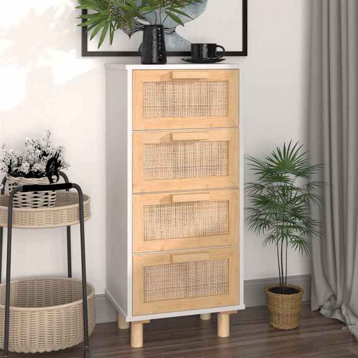 vidaXL Buffet Armoire de Rangement Organisateur de Maison Meuble de Salle de Séjour Intérieur Blanc 40x30x90 cm Bois de Pin 345642