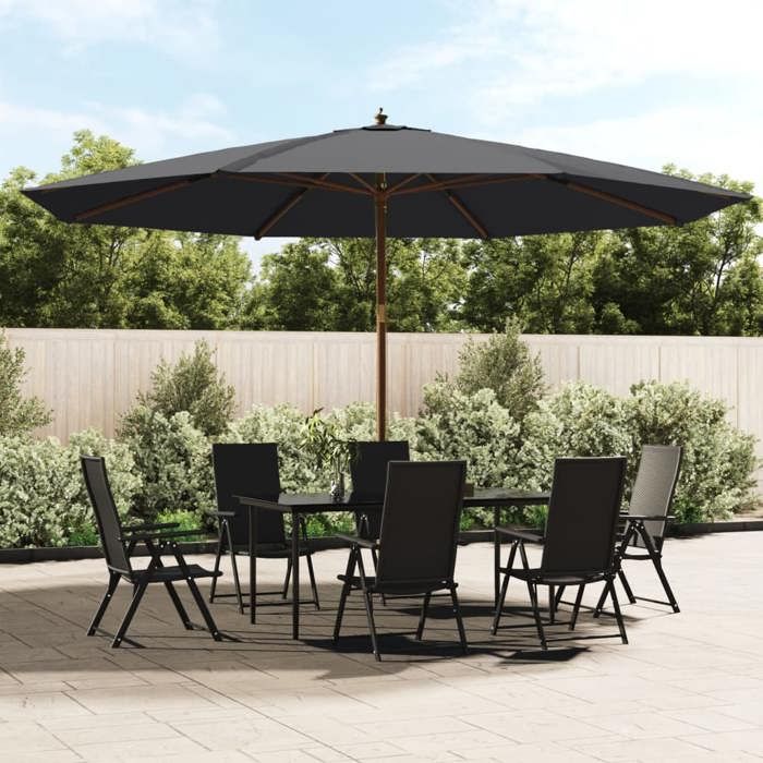 vidaXL Parasol de jardin Mât en bois - vue 3