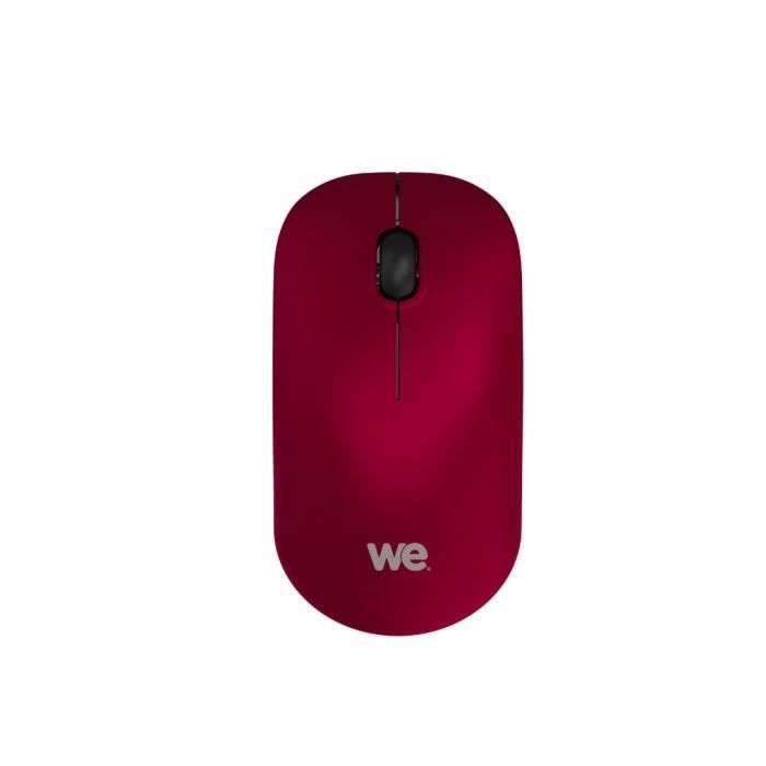 Souris sans fil optique – WE – Rouge – 1200 DPI – Connexion 2.4 GHz – Pile AA incluse
