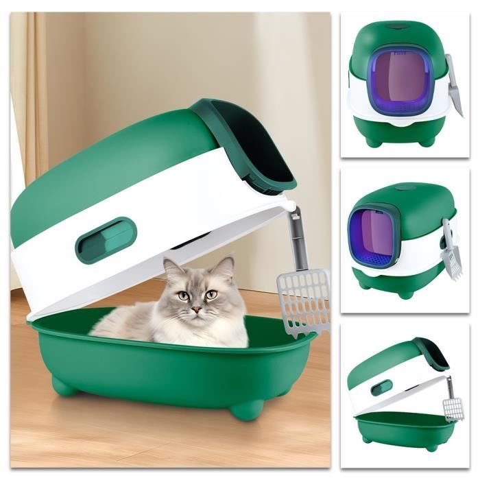 Meilleurs prix pour XUANYU Bac à Litière Fermé,Maison de Toilette,Nettoyage Facile - Couvercle Amovible-litière pour Chat,Vert