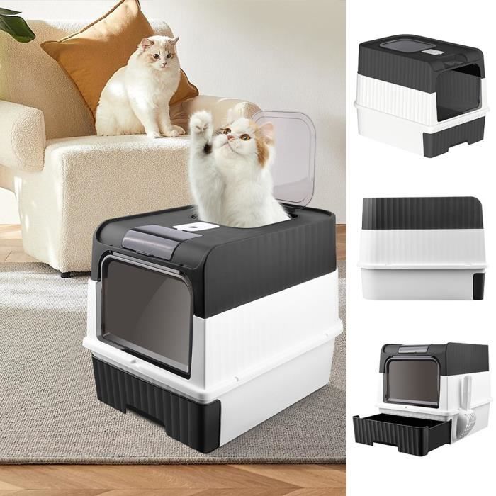 Comparer les prix de Bac à Litière pour Chat - XUANYU - XXL Maison de Toilette Pliable avec Couvercle et Bac de Tiroir - Noir