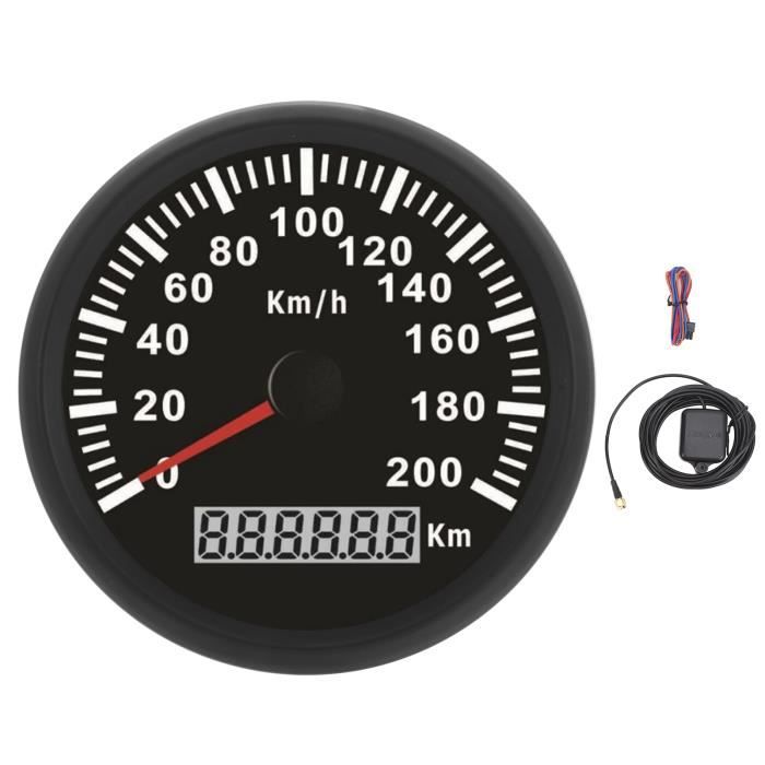 Compteur de vitesse GPS 85mm-3.35in odomètre 120MPH-H IP67 étanche pour