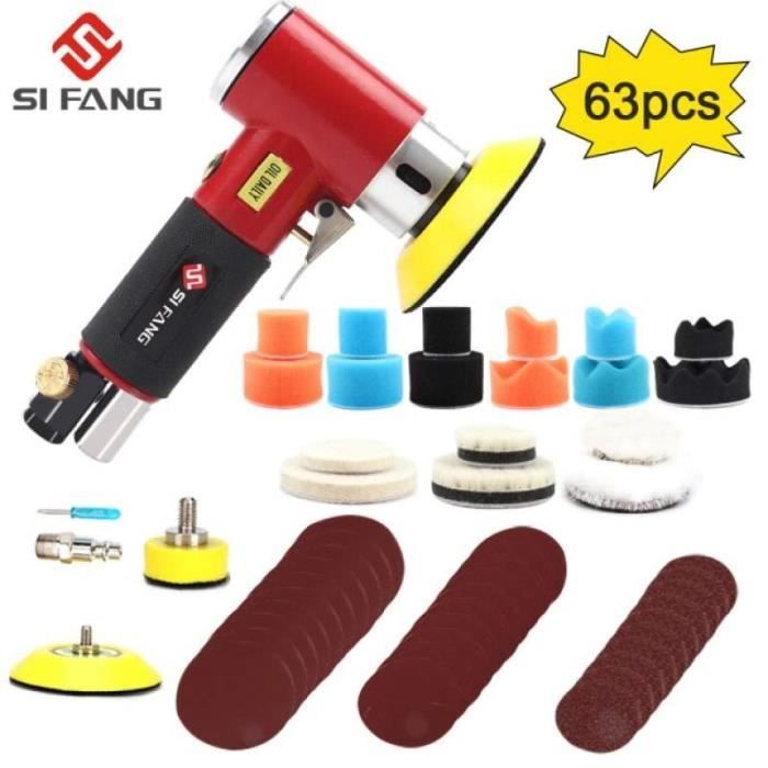 Kit Ponceuse Orbitale Aléatoire à Air 108 Pièces - 1/2/3 Pouces Pour Polissage Auto