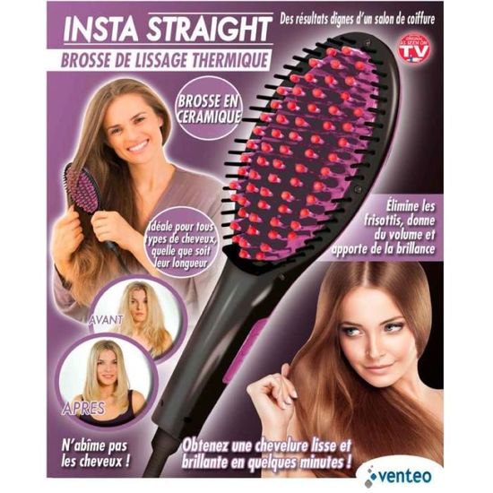 Straight Wizard Brosse A Lisser Avec Plaque Chauffante Cheveux Lisses Et Soyeux Brosse Ceramique De Lissage Thermique Demelante Cdiscount Au Quotidien