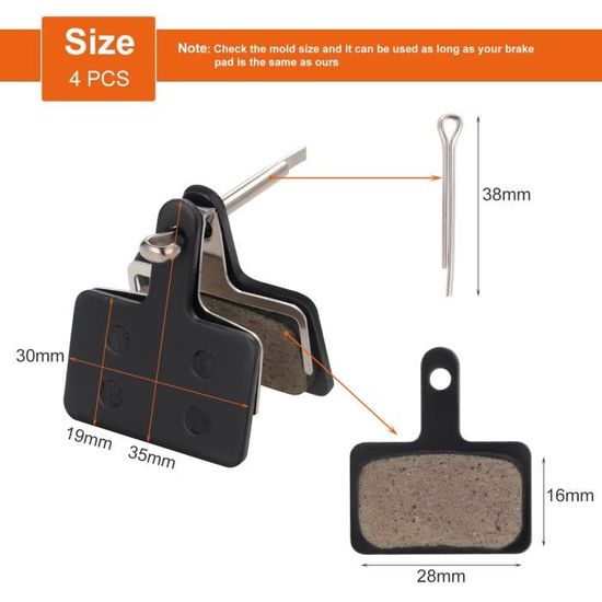 4 Paires De Plaquettes De Ein De Vélo Semi-métalliques Pour Shimano B01S M375 M395 M446 M485 M486 M416 Pièce De Plaquette De Ein De Vélo Vtt
