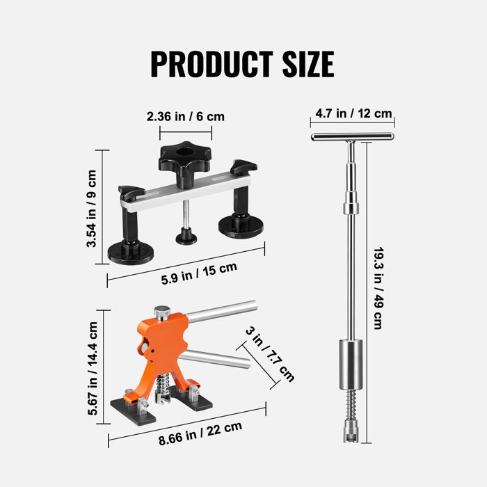 Lot de 18 Outils de réparation sans Peinture de Voiture pour réparation de dommages à la grêle et élimination des Bosses de Voitures, kit d'outils de Retrait