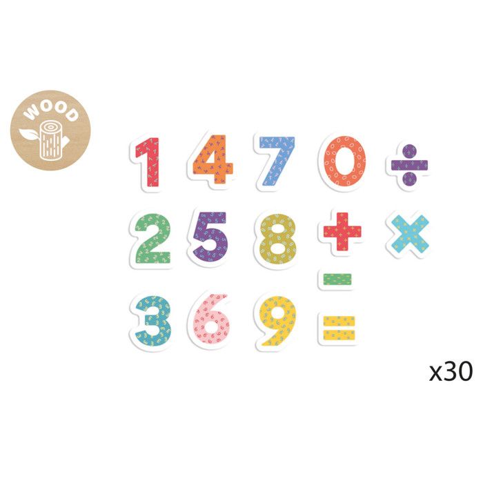 APLI Kids 18885 - Juego de números magnéticos de Madera - Números magnéticos recomendados para Mayores de 3 años