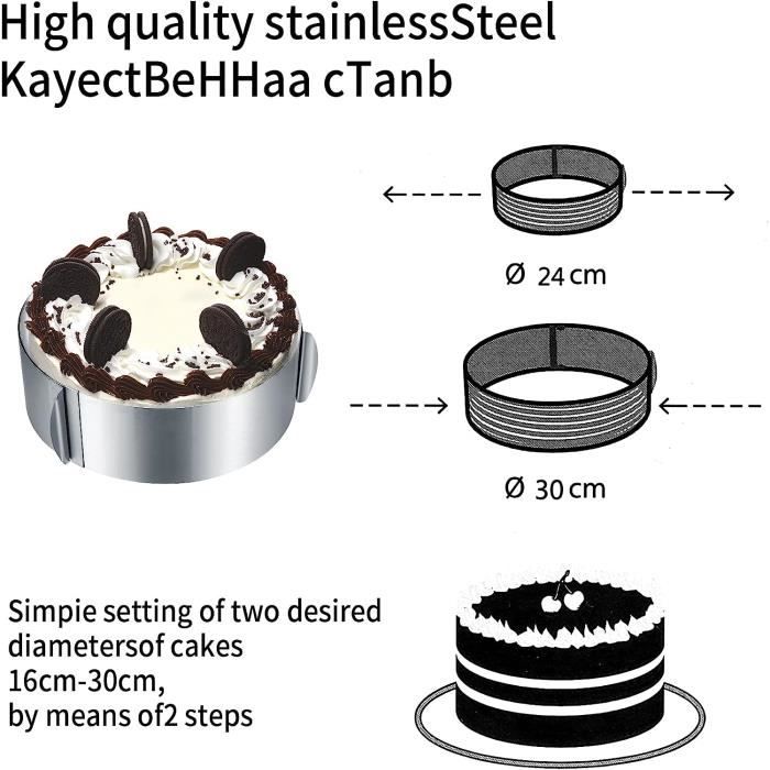 Cercle à Pâtisserie Réglable Inox 8 Cm – Moule Gâteau Extensible Avec Double Échelle Précise