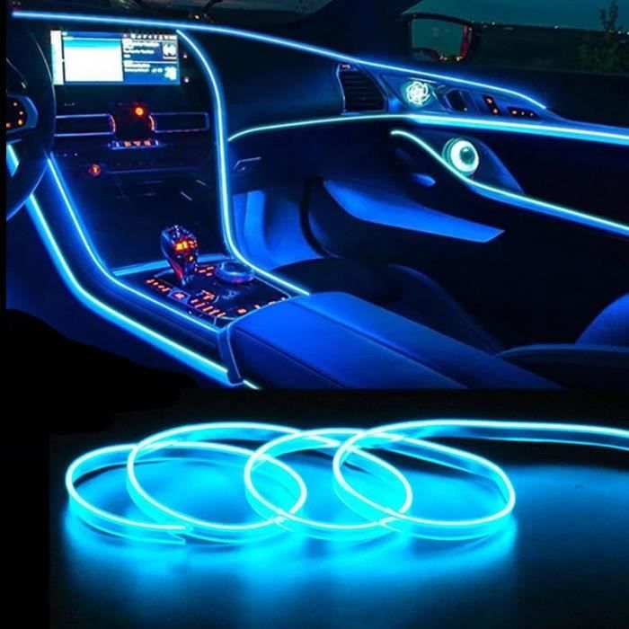 Bande lumineuse LED fluo flexible pour intérieur de voiture