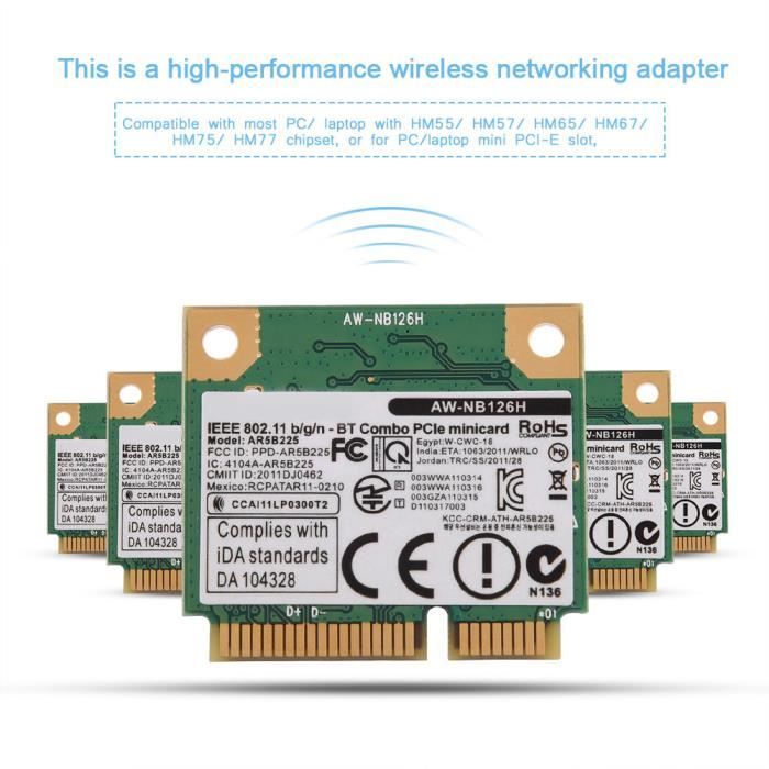 Cartes réseau,Carte réseau Wifi sans fil Mini PCIE pleine-demi-taille