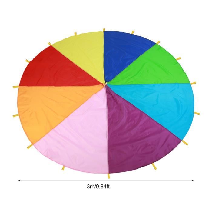Parachute Arc-en-ciel Pour Enfants – Jeu D’extérieur Ou Intérieur En Tissu Oxford, Idéal Pour Les Activités D’équipe