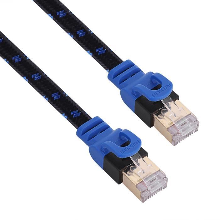 Qiilu câble Ethernet plat Câble Ethernet Cat7 Câble réseau LAN plat ...