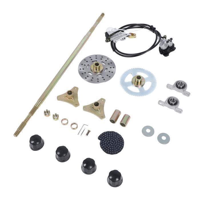 Kit Essieu Arrière Direct Pour Go Kart Et Quad ATV 50-90cc - Longueur 25,5 Pouces, Frein à Disque, Chaîne Incluse