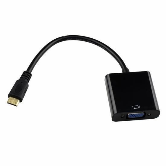 Câble Adaptateur 1080P Mini HDMI mâle vers VGA femelle pour