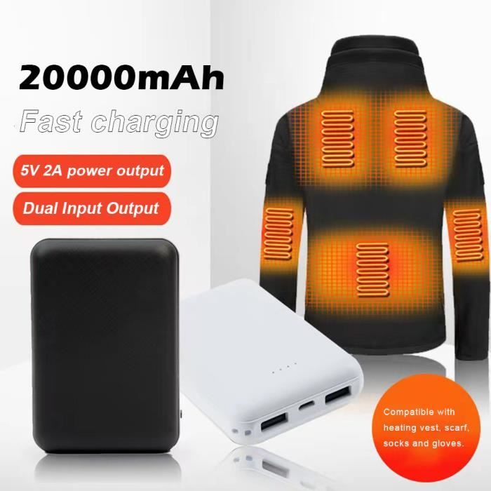LONHEO Batterie pour Gants Chauffants, Batterie pour sous Vêtements  Chauffants Rechargeables 7,4 V 3000 mAh