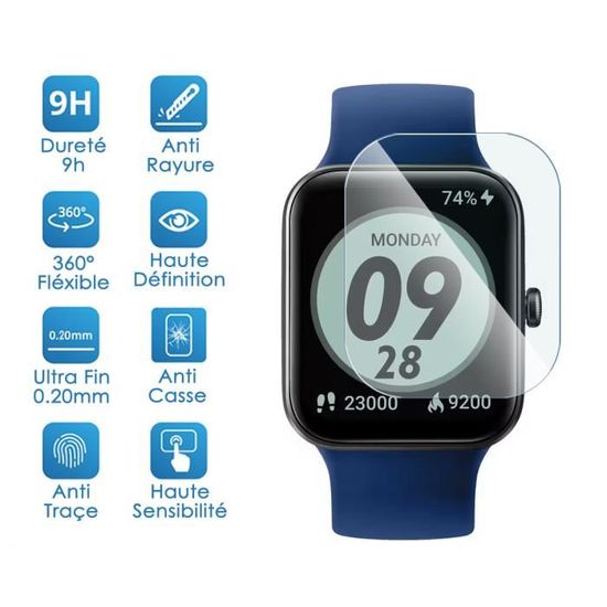Pack De 6 Films De Protection Pour Montre Décathlon CW 900 HR – Karylax – Transparent – Fabriqué En France
