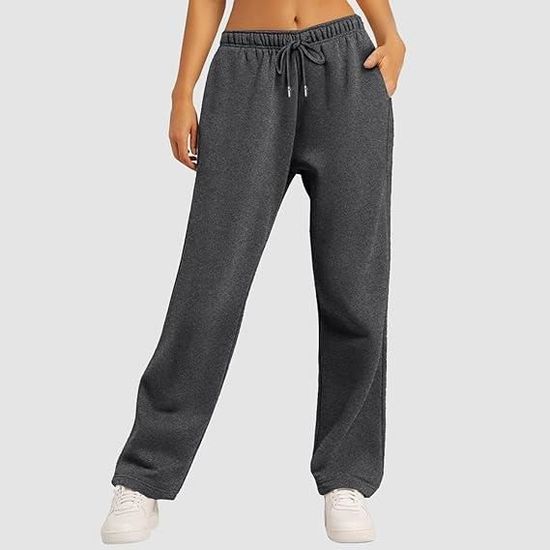 Pantalon Jogging Femme Taille Haute Coton Ample Training Sport Yoga Fitness  Pantalon de Survêtement Automne Hiver, gris foncé gris foncé - Cdiscount  Prêt-à-Porter