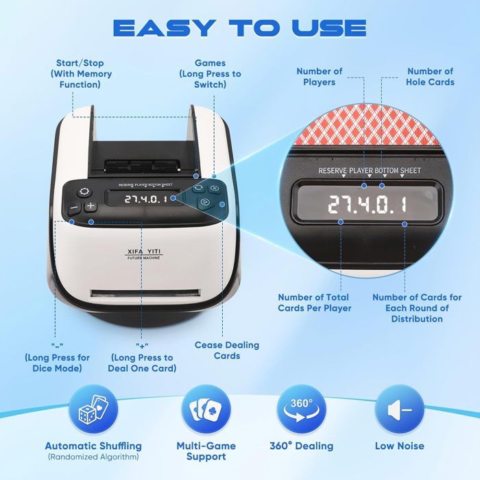 GJCrafts Mélangeur De Cartes Automatique Et Donneur De Cartes