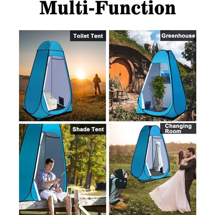 Tente De Toilette/cabine De Change Pop-up – Anti-UV, Légère 200g, 60x60x77cm, Avec Sac De Transport, Pour Plage Et Camping