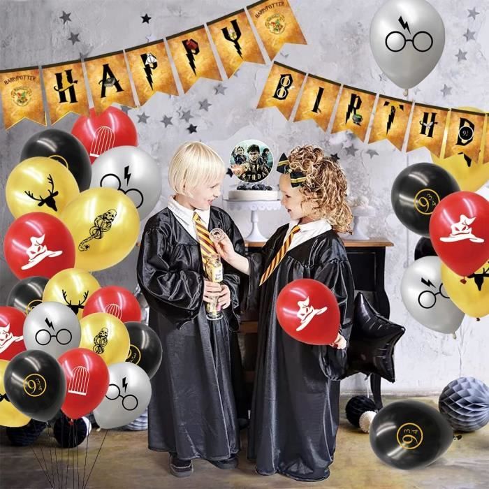 Décorations de Fête D'anniversaire Harry Potter Ballons Bannière de Joyeux  Anniversaire Décorations de Gâteaux Wizard pour Enfants Décoration de