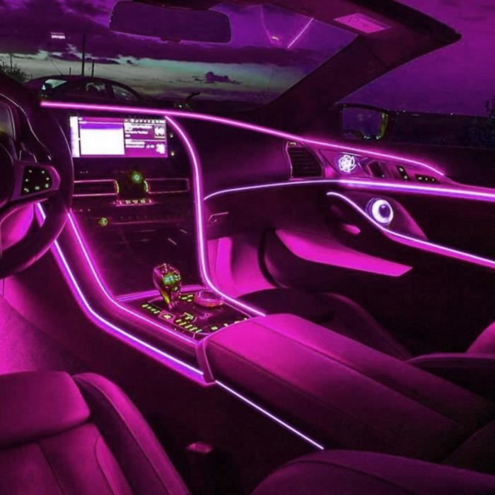 Dww-(violet)clairage Intrieur De Voiture,5m Bande Lumineuse Led De Voiture,5v  Bande Led Intrieur Auto,adapte Toutes Les Lumires Ambiantes De Modle D