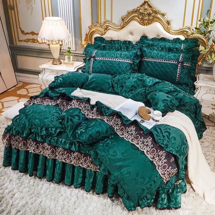 drap de lit coton 180x200 drap de lit 2 personnes Couvre-lit de luxe en  dentelle