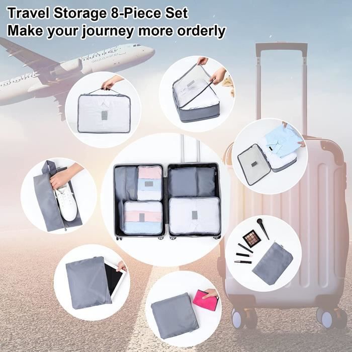 Cubes d'emballage de voyage, 7 pièces, organisateur de bagages, organisateur  de valise -  France