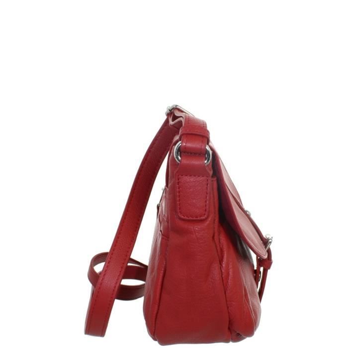 Sac porte travers Mocca en cuir ref ast43235 rouge Rouge Rouge Cdiscount Bagagerie Maroquinerie