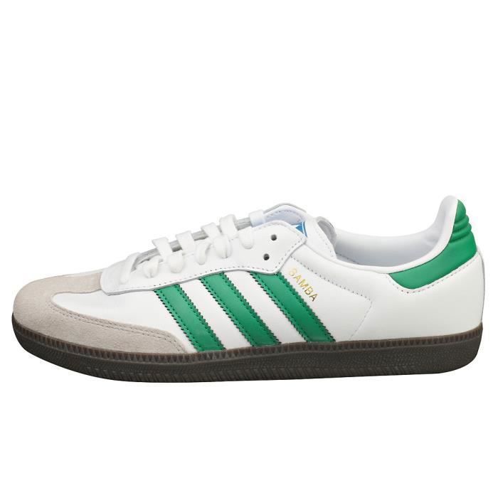 Baskets - adidas - SAMBA OG - Homme - Blanc Vert - Cuir et Synthetique -  Lacets - 43 1-3 EU Blanc vert - Cdiscount Chaussures
