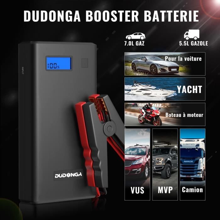 DUDONGA Booster Batterie Voiture 12800mAh 1000A Booster Batterie
