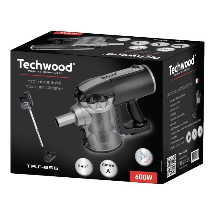 TECHWOOD Aspirateur balai filaire en TAS-656 600 W Noir et