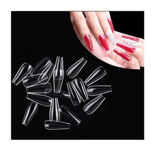 Lot De 120 Faux Ongles En Gel Transparent Incurvés - 12 Tailles, Couverture Complète, Neuf