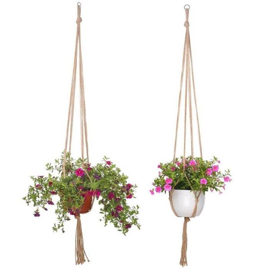 Pot De Fleur A Suspendre Au Plafond Suspension De Pot De Plante Avec Macrame Decoration Porte Plantes 2 Pcs Couleur Jute Achat Vente Jardiniere Bac A Fleur Suspension De Plante Avec Cdiscount