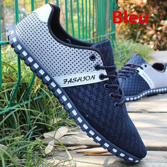 Chaussures D Ete Pour Homme Leger Mesh Respirant Chaussures De Course Les Chaussures De Voyage Des Hommes Legers Noir Cdiscount Chaussures