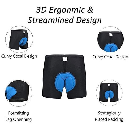 Unisexe V/élo /Équitation sous-v/êtements Shorts Pantalon Respirant S/échage Rapide Shorts de Cyclisme pour Hommes Femmes Tbest 3D Gel Rembourr/é Cyclisme Shorts