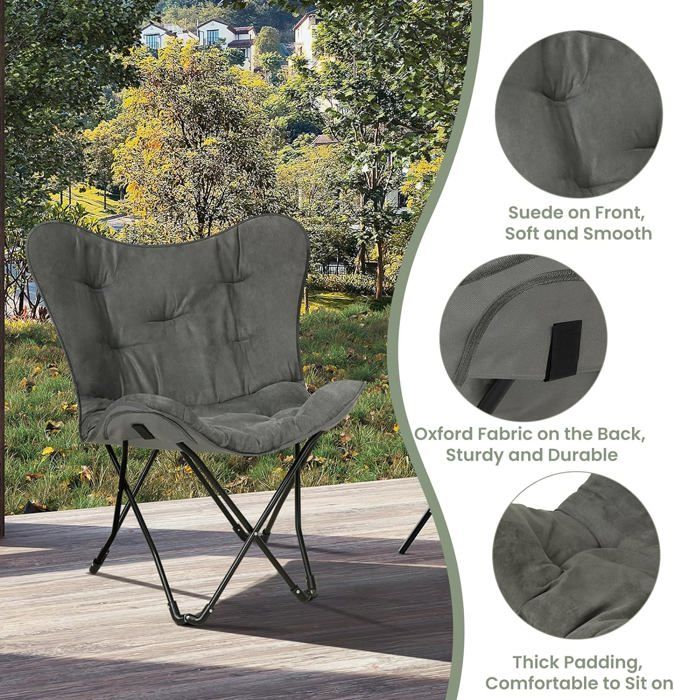 Chaise Pliante Camping - Support 150 Kg, Légère (1,45 Kg), Pliée 34x14x9 Cm, Beige