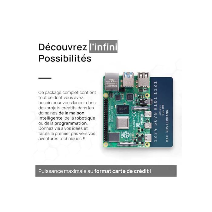 Kit de démarrage Raspberry Pi 4 - db-tronic - 4 Go RAM - Alimentation ...