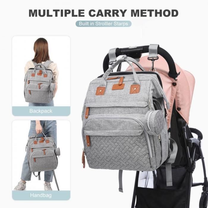 Sac à Dos à Langer QUINO&CO Avec Matelas à Langer Et USB - Unisexe Pour Mamans Et Papas